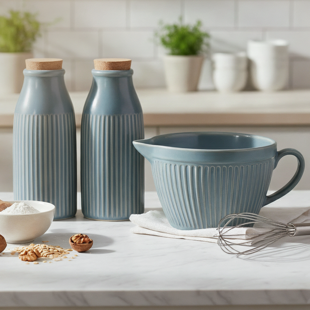 Set bol mélangeur 1,3L + 2 carafes 640ML en céramique