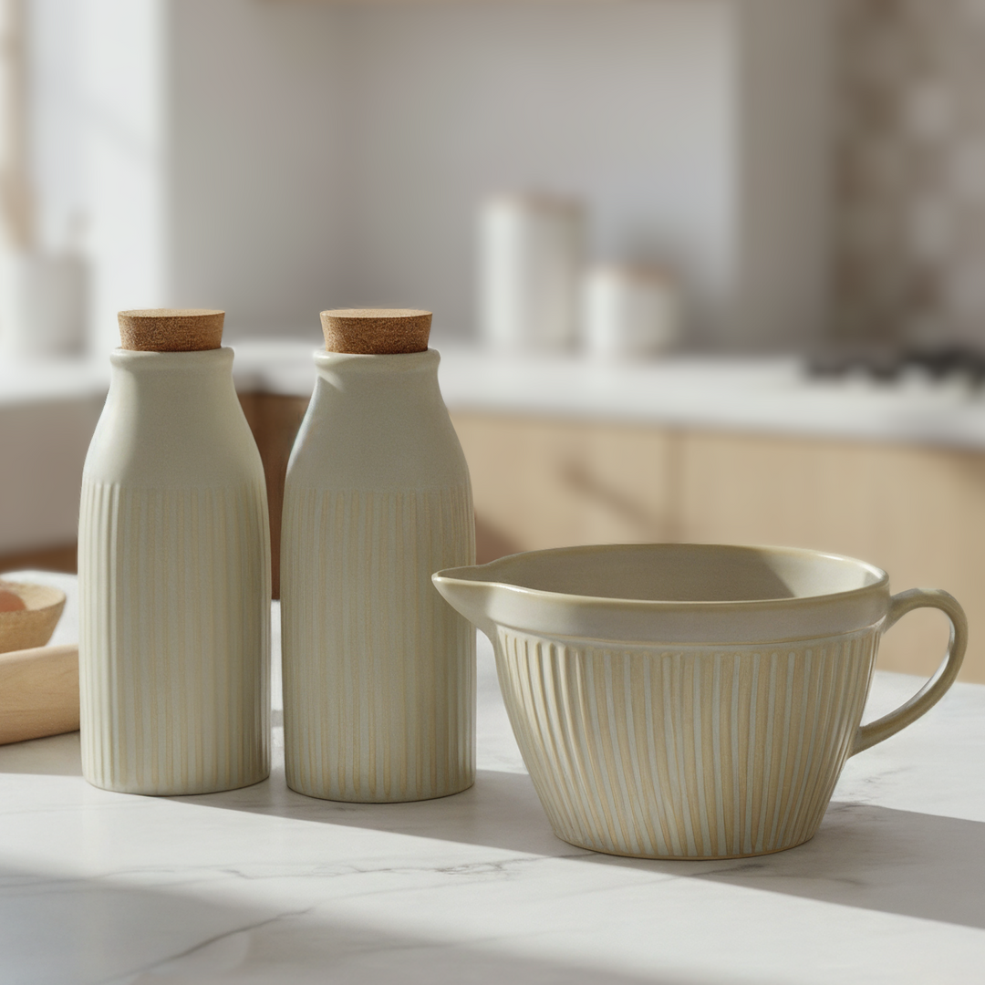 Set bol mélangeur 1,3L + 2 carafes 640ML en céramique