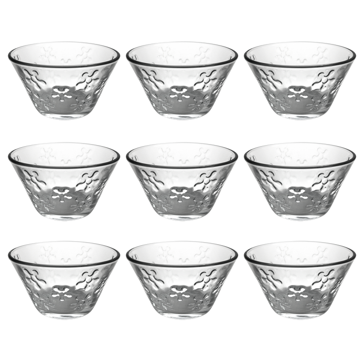 Set 12 bols en verre 11x6cm