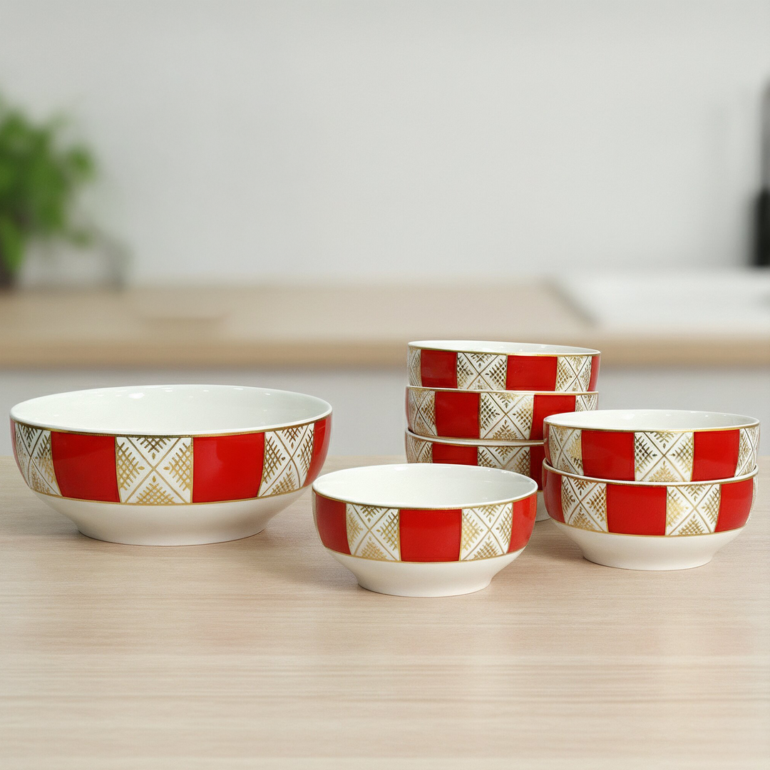 Set saladier 25cm + 6 bols 15cm beldi