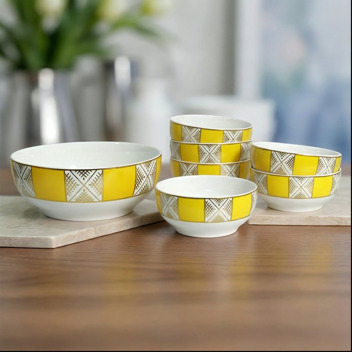 Set saladier 25cm + 6 bols 15cm beldi