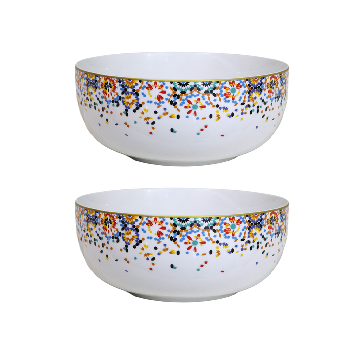 Set 2 saladiers en porcelaine 23cm Zellij