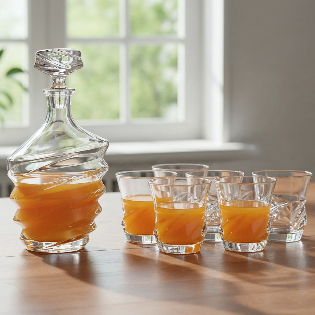 Carafe en verre 850ML + 6 verres à eau/jus 250ML