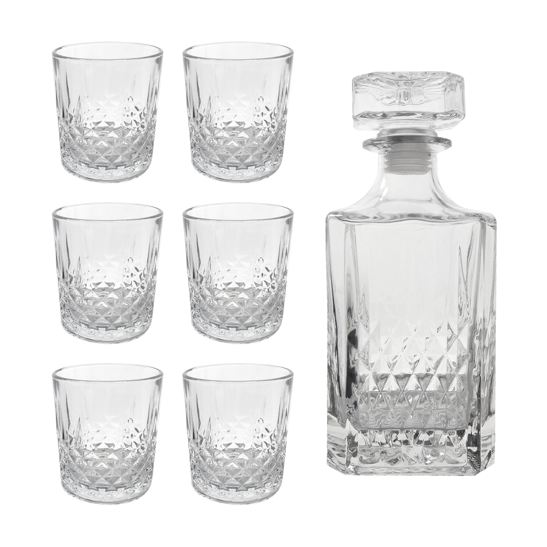 Carafe en verre 750ML + 6 verres à jus 340ML