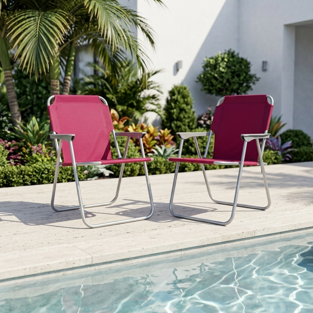 Set 2 chaises pliable 46x44x72cm