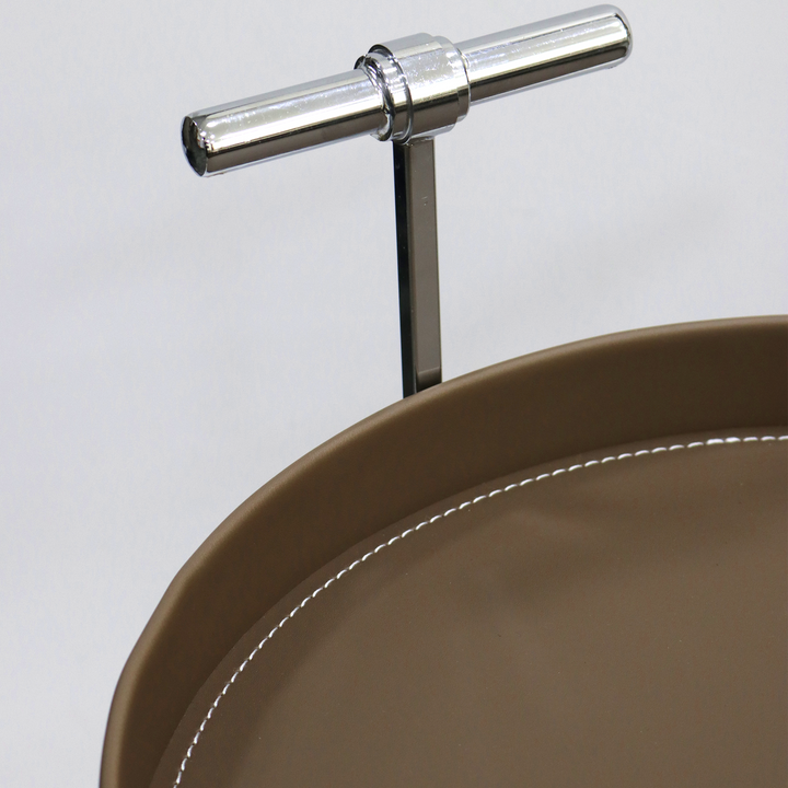 Chariot rond 2 niveaux 39x65cm en simili cuir modèle 2