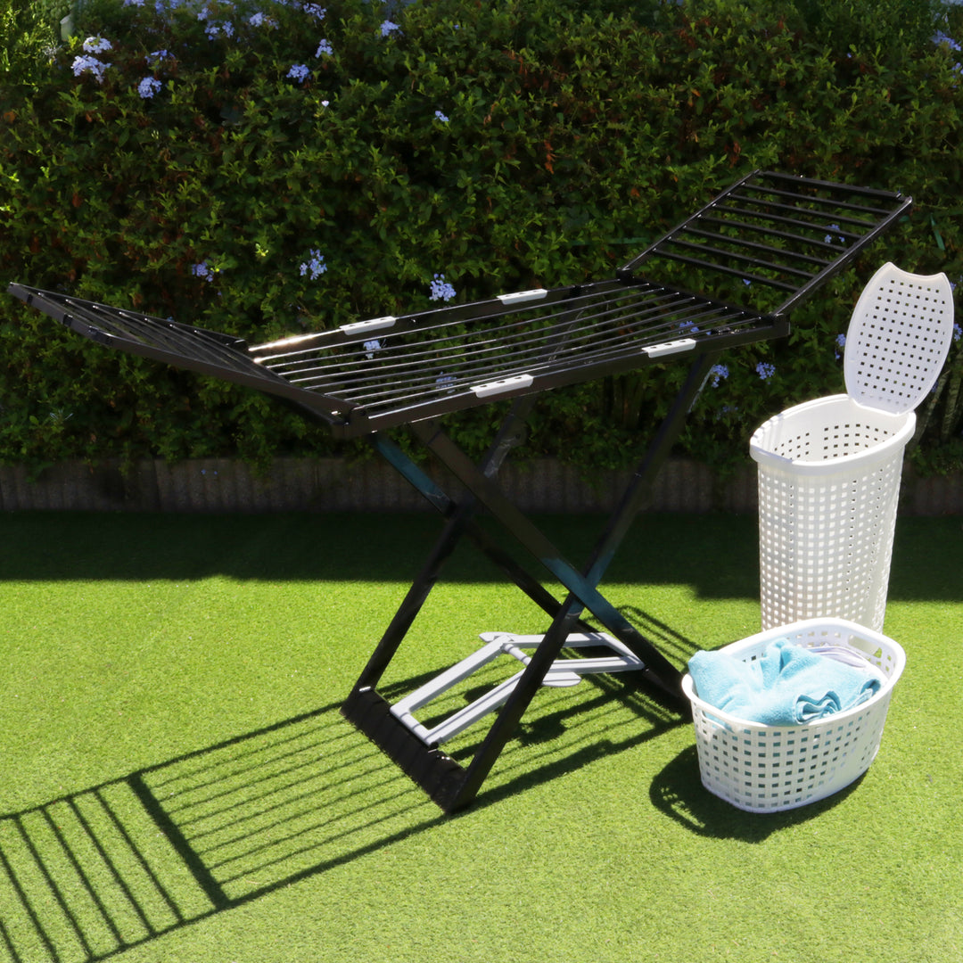 Set étendoir en plastique + 2 paniers à linge 45L et 25L