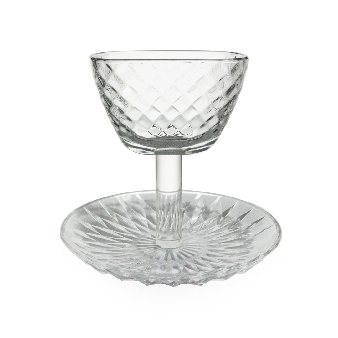 Mini présentoir en verre 2 niveaux 15x13cm