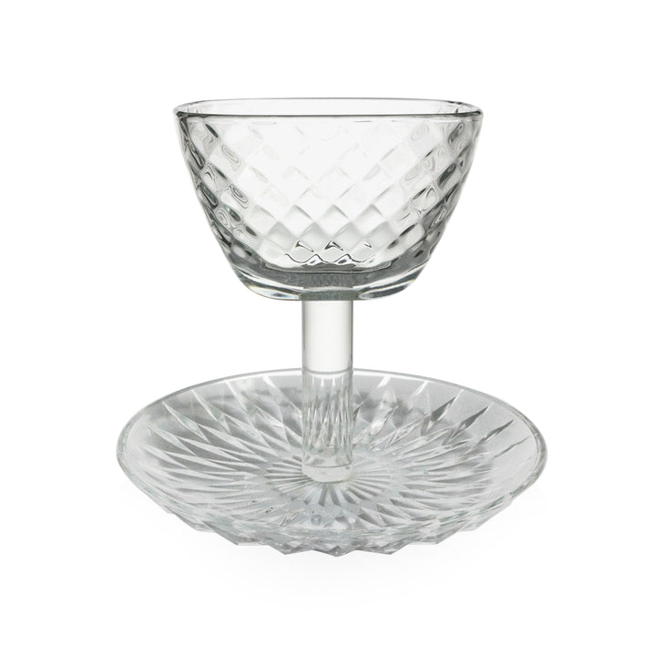 Mini présentoir en verre 2 niveaux 15x13cm