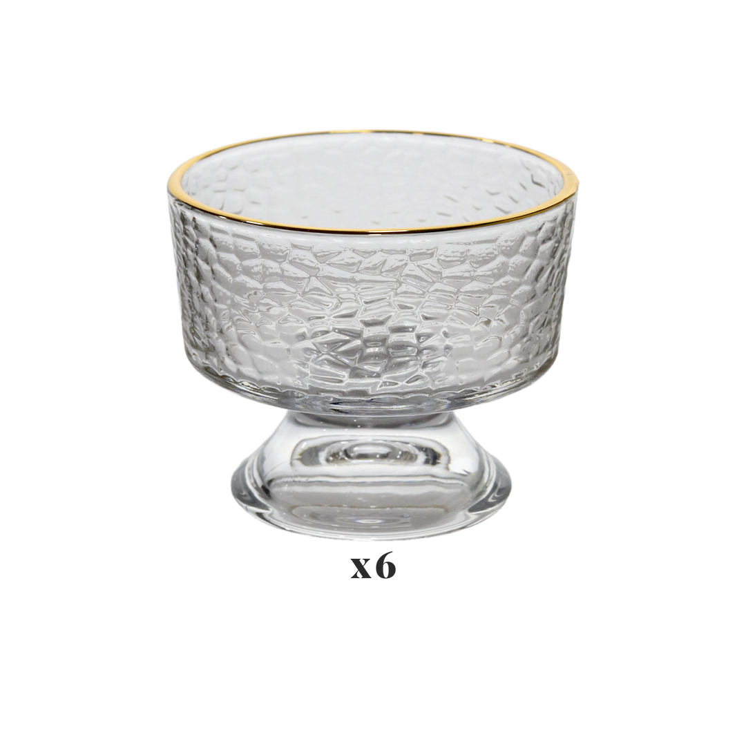 Set 6 coupelles en verre 10cm + 6 coupelles 8cm