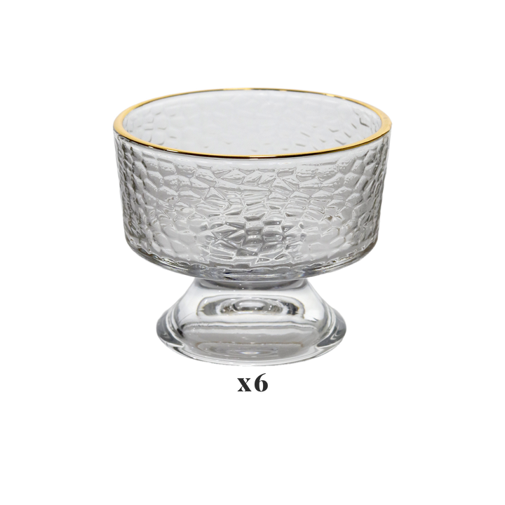 Set 6 coupelles en verre 10cm + 6 coupelles 8cm