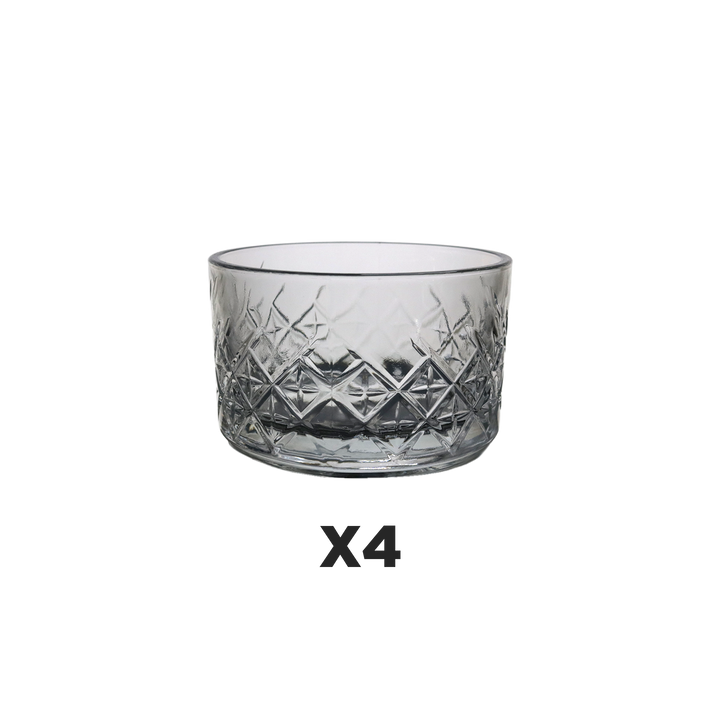 Set 4 Ramequins en Verre 9cm + 4 Coupelles à Pied 11x17cm