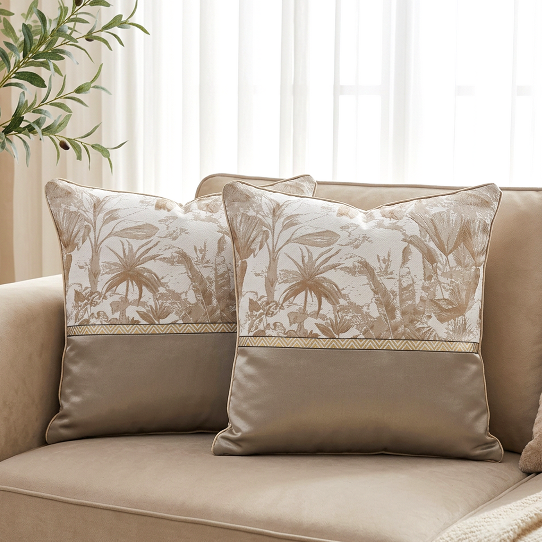 Set 2 coussins désert beige 45x45cm