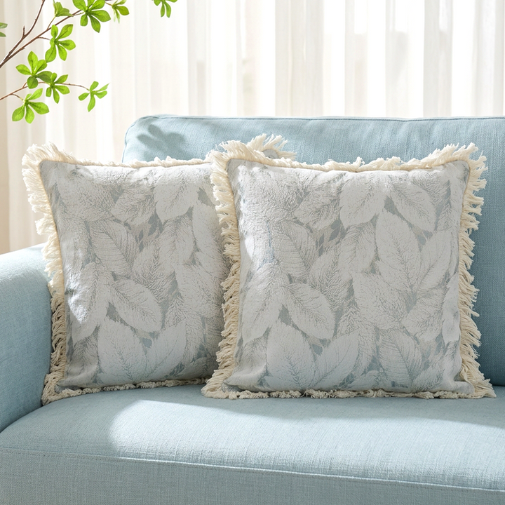 Set 2 coussins feuille 45x45cm