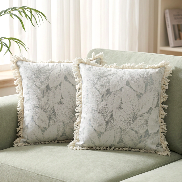Set 2 coussins feuille 45x45cm