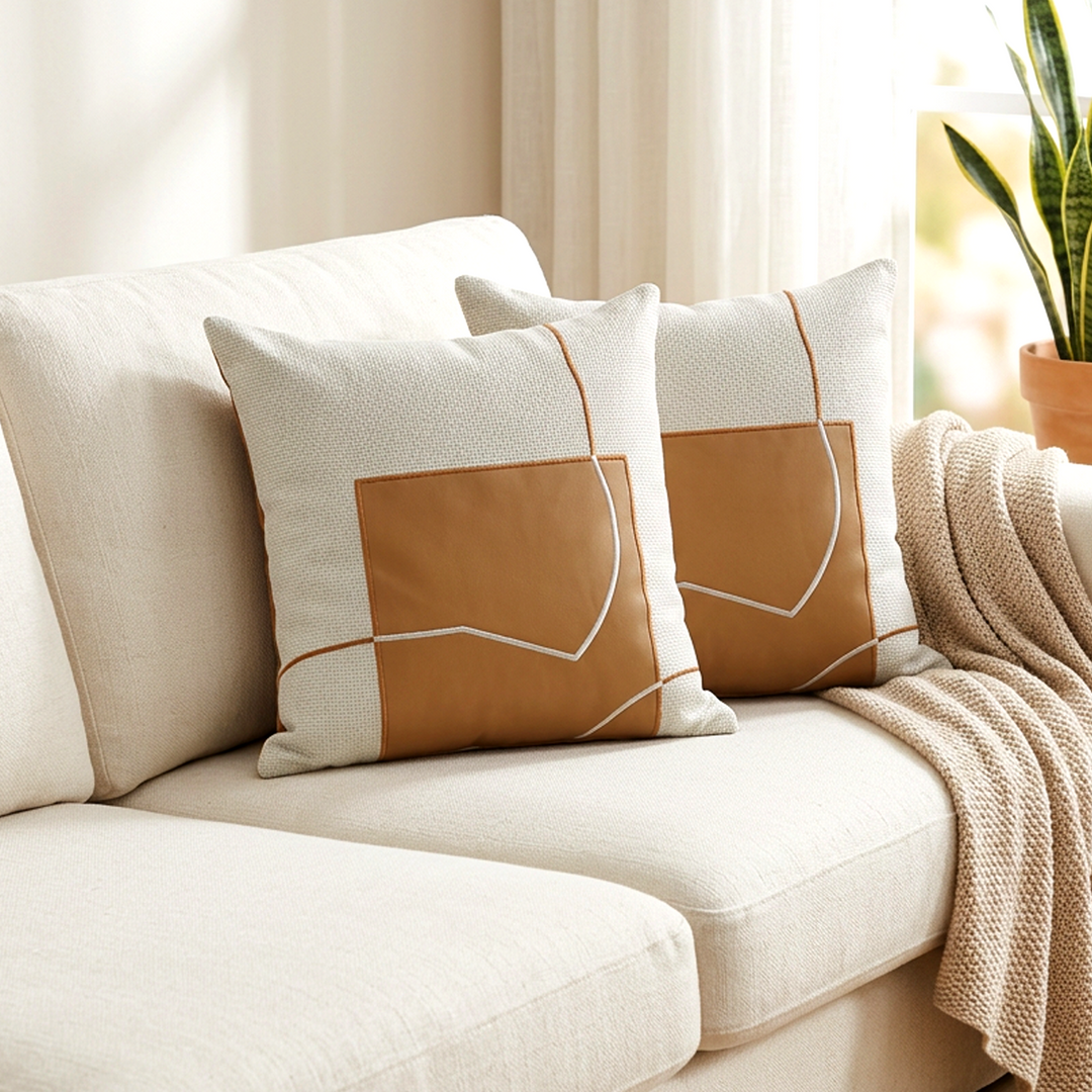 Set 2 coussins Camel 45x45cm