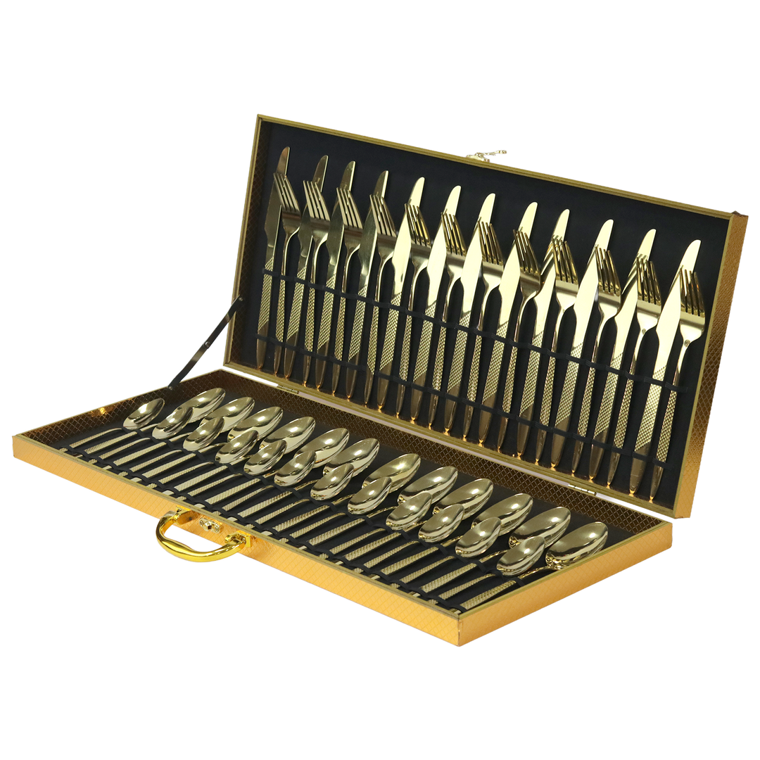 Couverts de table 48pcs dorés