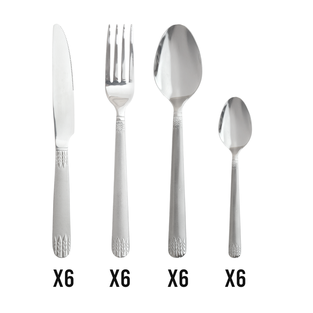 Couvert de table argenté 24pcs