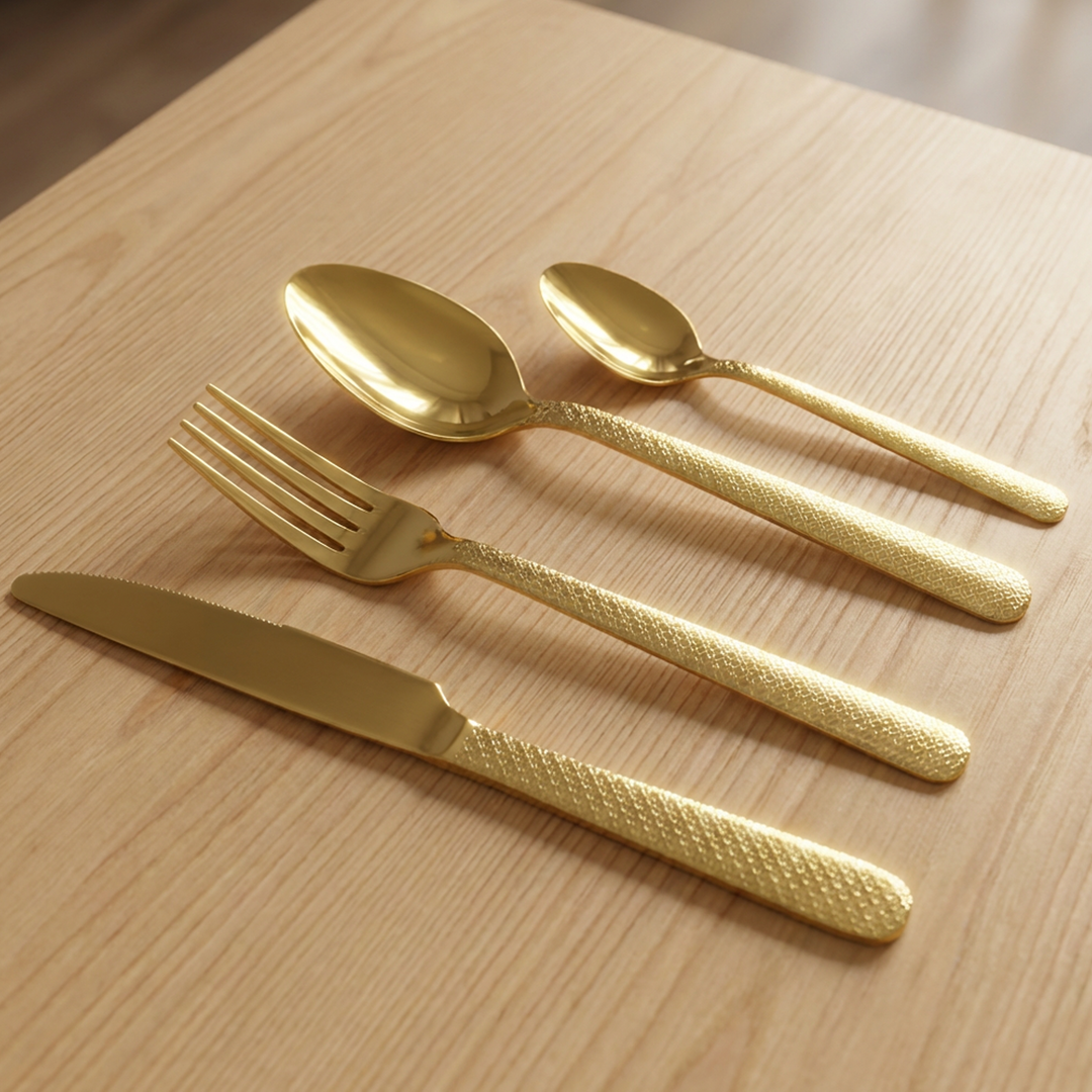 Couverts de table doré 24pcs modèle 2
