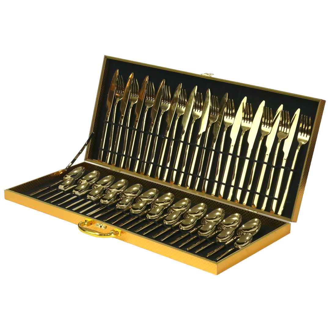 Couverts de table 48pcs dorés