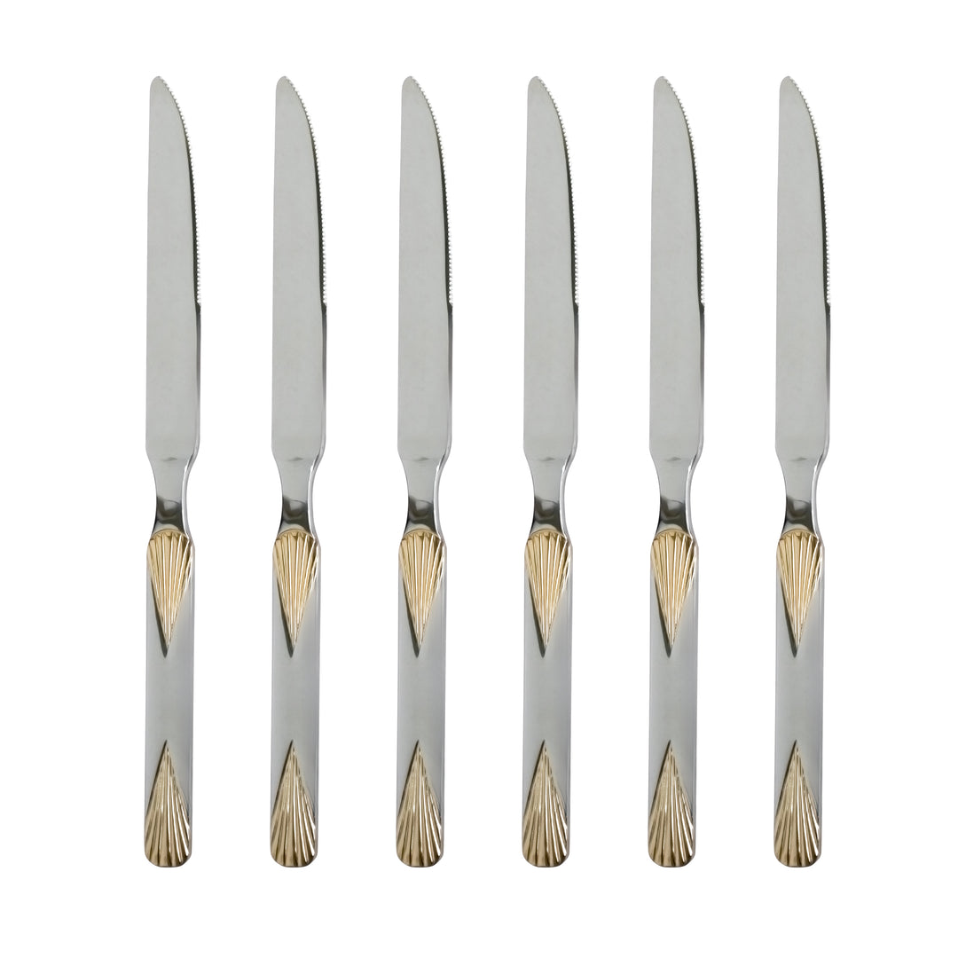 Set 6 couteaux de table doré