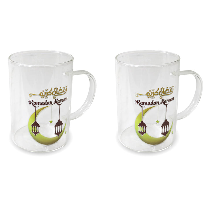 Set 2 mugs en verre 10x7cm Ramadan