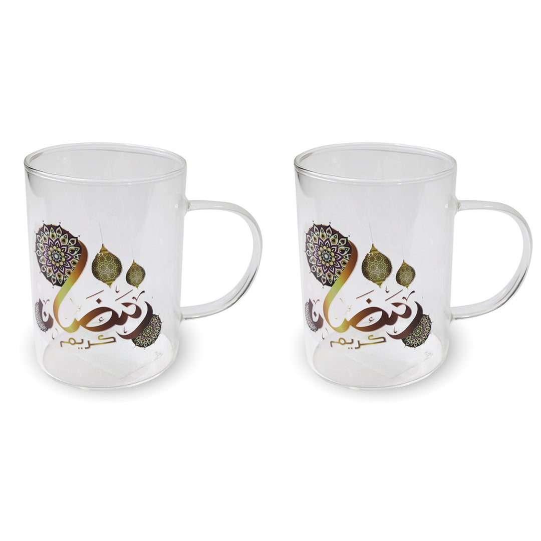 Set 2 mugs en verre 10x7cm Ramadan