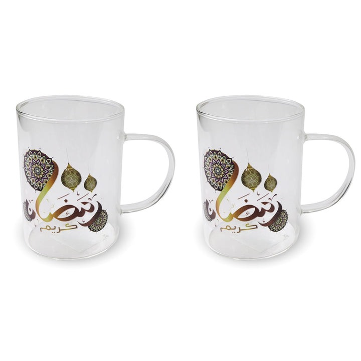 Set 2 mugs en verre 10x7cm Ramadan