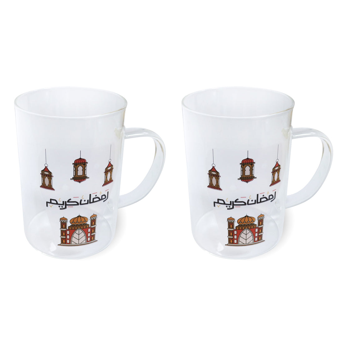 Set 2 mugs en verre 10x7cm Ramadan