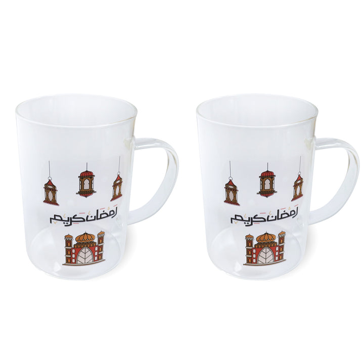 Set 2 mugs en verre 10x7cm Ramadan