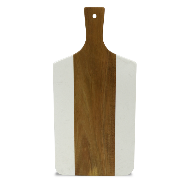 Set 2 planches en marbre et bois 35x18cm