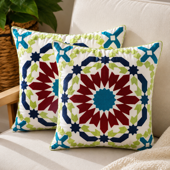 Set 2 coussins 45x45cm Zellij
