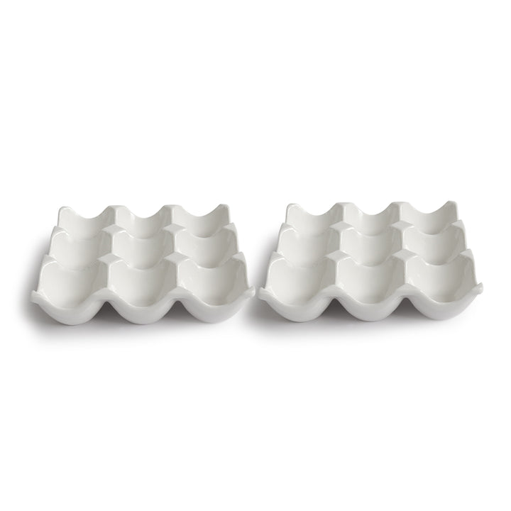 Set 2 portes 9 œufs en porcelaine 14cm