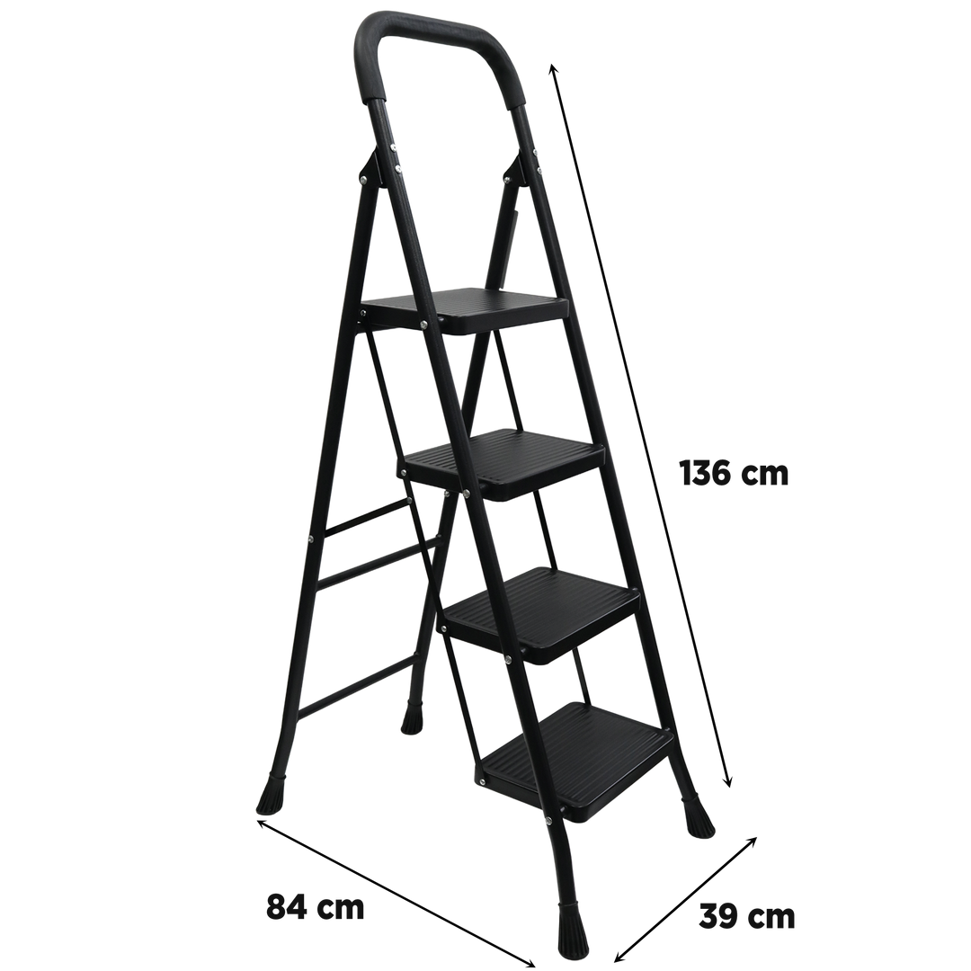 Escabeau 4 marches en métal 39x136cm