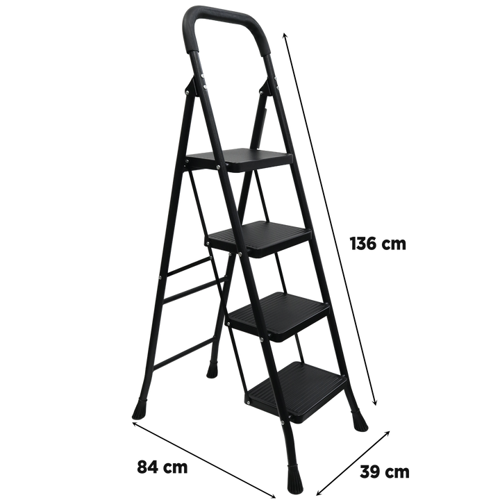 Escabeau 4 marches en métal 39x136cm
