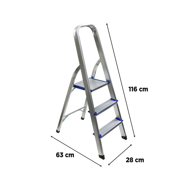 Escabeau 3 marches en aluminium 28x116cm