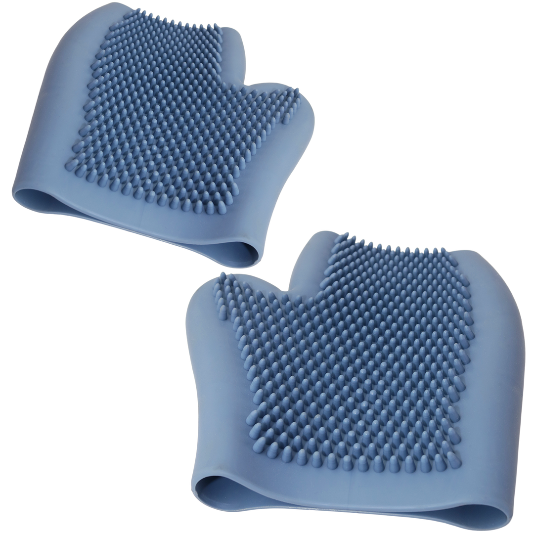 Set 2 gants de nettoyage animaux en silicone 19x17cm