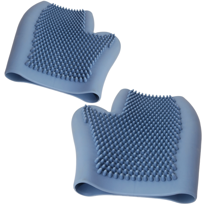 Set 2 gants de nettoyage animaux en silicone 19x17cm
