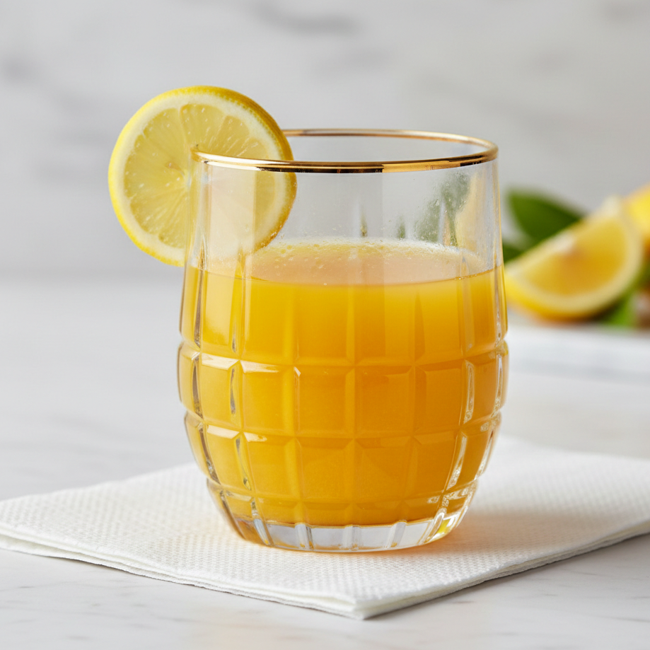 12 verres à eau avec bordure dorée 320ML