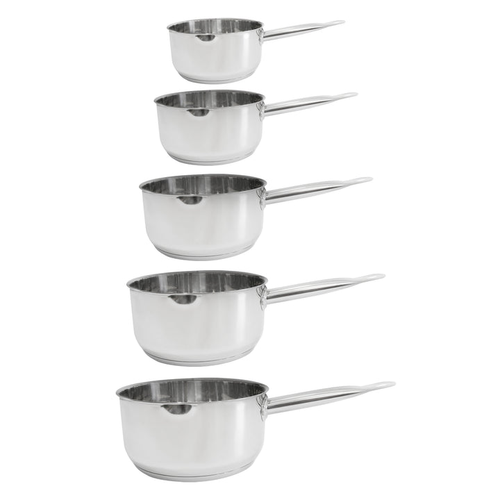 Set 5 casseroles en inox 13cm + 15cm + 17cm + 19cm + 21cm