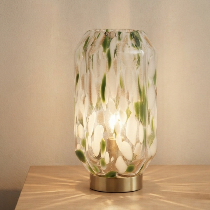 Set 2 Lampes Décoratives en Verre Vert 27cm