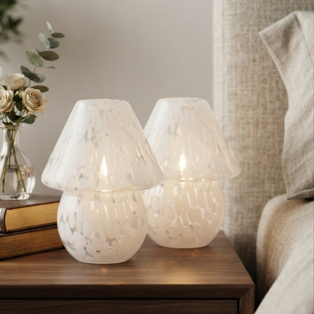 Set 2 Lampes Décoratives en Verre 16cm