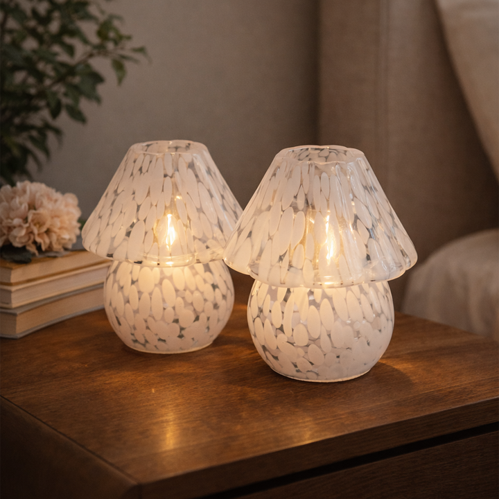 Set 2 Lampes Décoratives en Verre 16cm