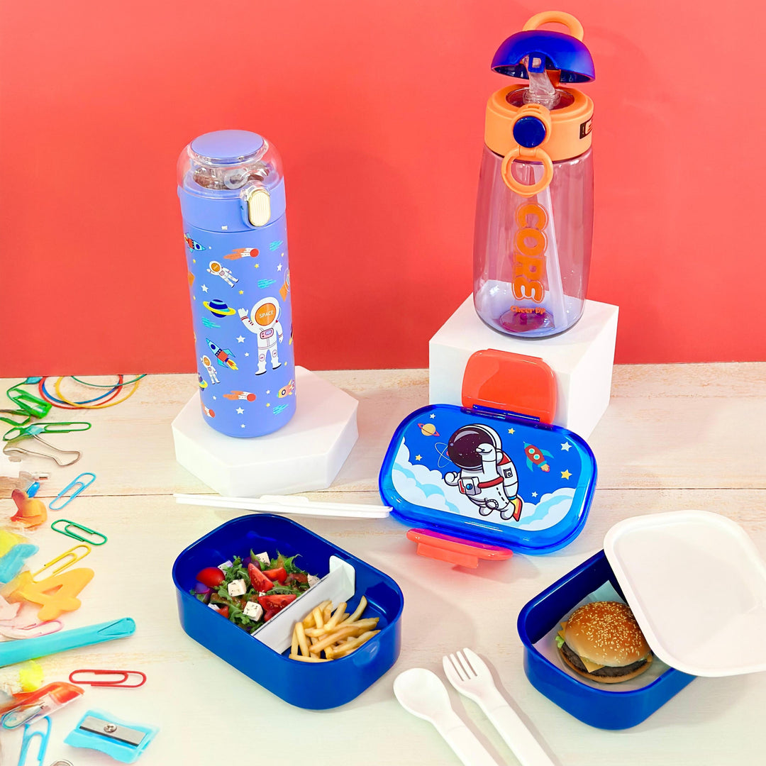 Set mini lunch box en plastique 14cm + thermos 420ML + gourde 580ML