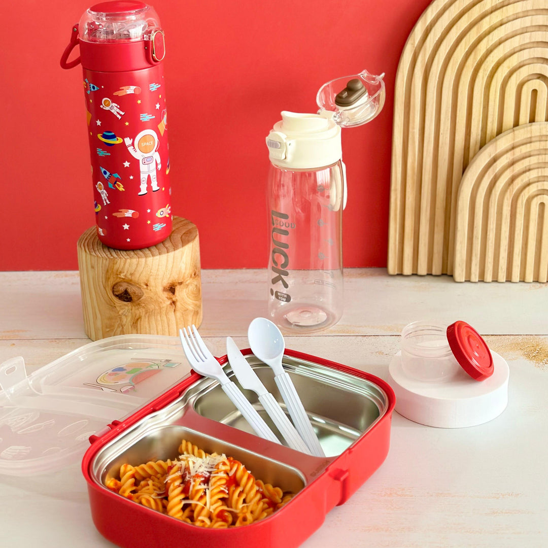 Lunch box en inox + thermos 420ML + gourde 490ML