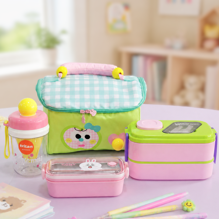Set Lunch Box Pink Bunny