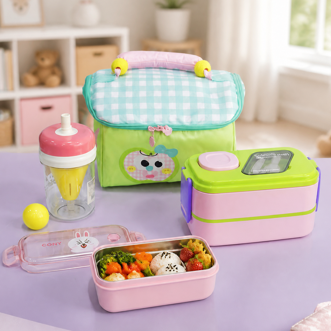 Set Lunch Box Pink Bunny