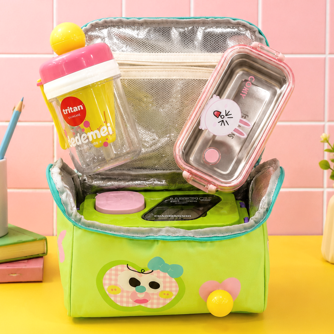 Set Lunch Box Pink Bunny
