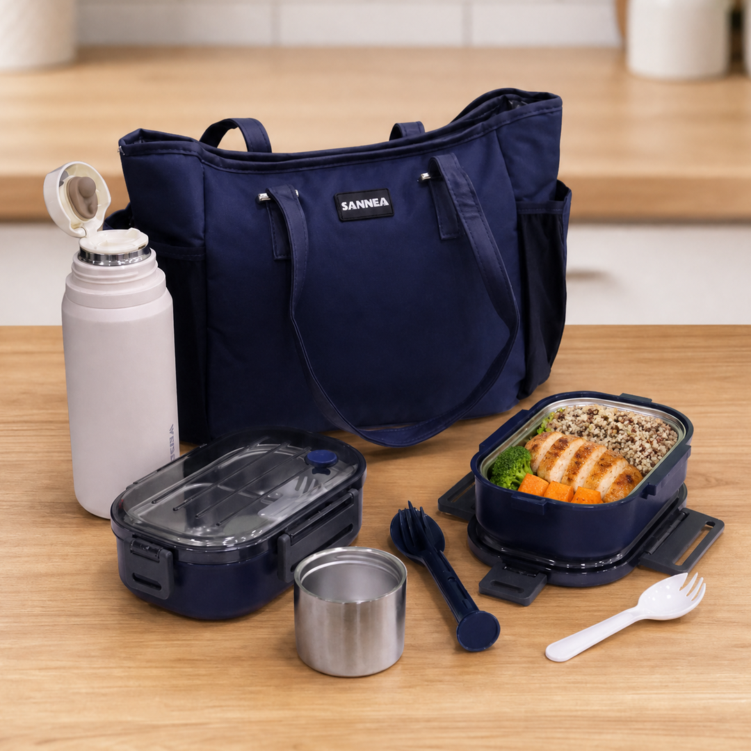 Set Lunch box bleu marine
