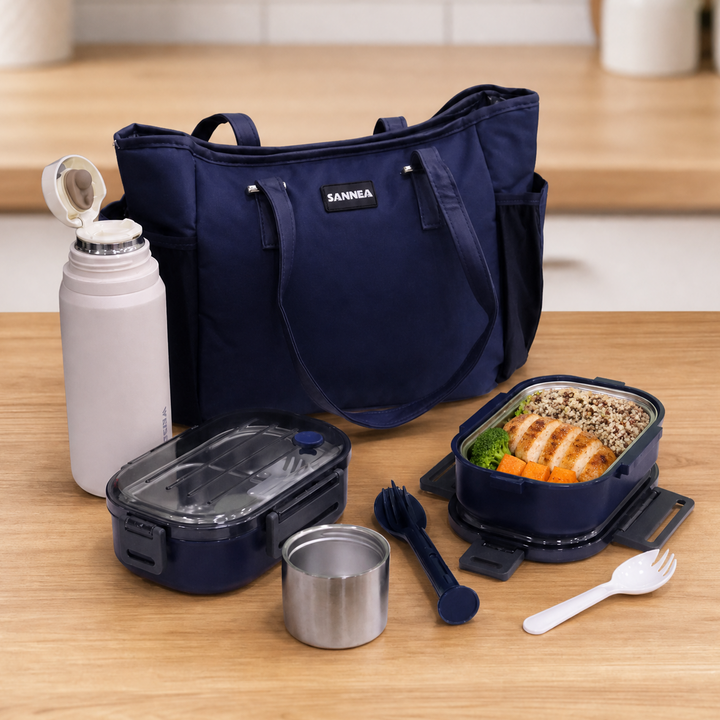 Set Lunch box bleu marine